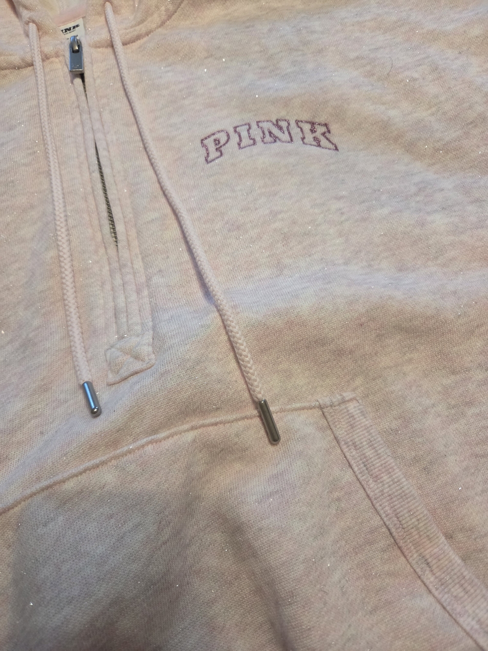 PINK Victoria's Secret Men’s Light Pink Hoodie Sweater - Branded Pullover